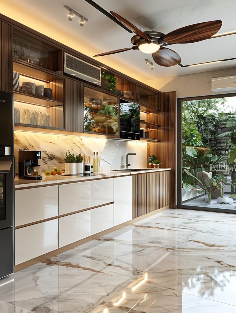 stainless steel kitchen interior